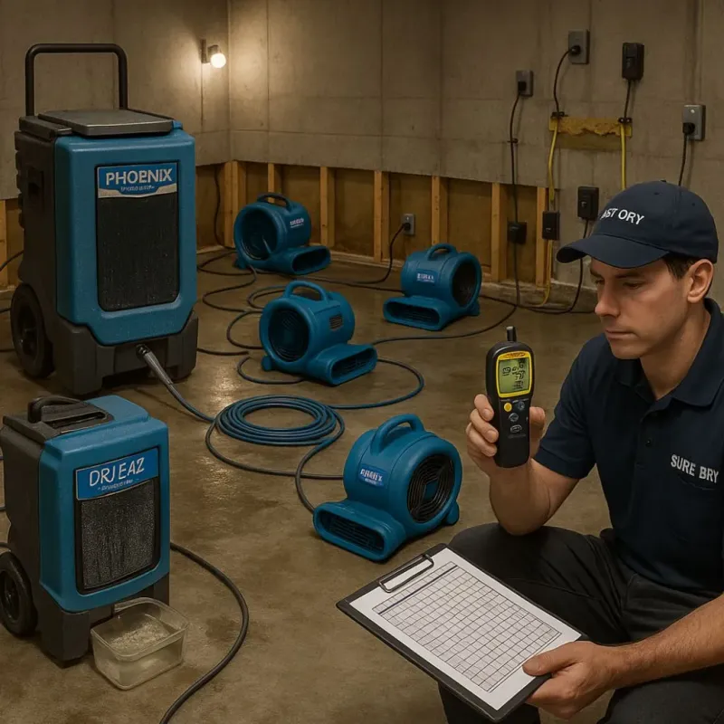Structural Drying and Dehumidification process in Ham Lake, MN